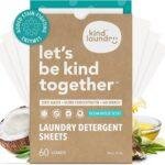 Kind Laundry Detergent Sheets Stain-Fighting Enzymes - Plant Powered Eco-Friendly Laundry Soap Sheets - Home or Travel Laundry Detergent - Ocean Breeze, 60 Loads (Mom's Choice Award Winner)