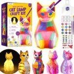 Paint Your Own Cat Lamp Kit, Arts and Crafts for Kids Ages 8-12, Art Supplies Painting kit for Kids 6-12, Cat Night Light Toys Girls Boy Birthday Christmas Gifts for Kid Ages 3 4 5 6 7 8 9 10 11 12+
