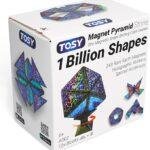 TOSY Magnet Pyramid Stone - 1 Cube Transforms into 1 Billion Shapes, 14 pcs (12 Puzzle pcs and 2 Spinners), 243 Rare Earth Magnets, Christmas Stocking Stuffers Gift for Kids, Creative Puzzle STEM Toy