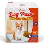 Tolobeve Puppy Pads Training Pads, Large, 22 in x 22 in, 100 Count Disposable Dog Pee Pet Pads