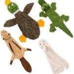 Best Pet Supplies Squeaky Dog Toys with Soft Durable Fabric for Small, Medium and Large Pets Interactive Toy for Indoor Play, Supports Active Biting and Play - 4 Figures, Small