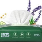 Earth Rated Dog Wipes, Hypoallergenic, 3-in-1 Cleaning and Hydrating, for Grooming Paws, Body and Butt, Lavender Scented, 100 Count