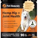 Hemp Hip & Joint Supplement for Dogs - Hemp Oil & Powder - Glucosamine Chondroitin for Dogs, Turmeric, MSM, Green-Lipped Mussel, Supports Mobility, May Reduce Discomfort (Bacon)